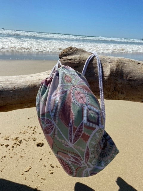 Beach towel shop drawstring bag